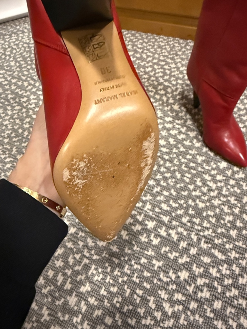 Isabel Marant Red Locky Cone-heel leather ankle boots - Picture 2 of 4